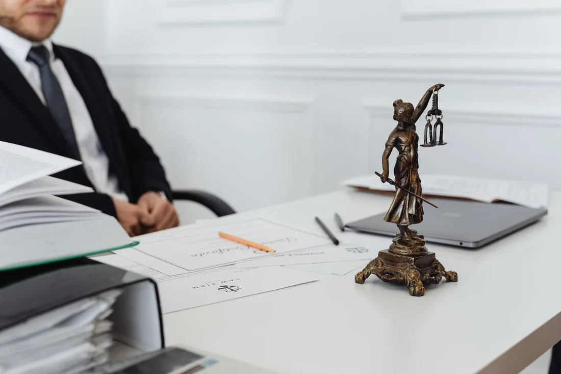 Legal documents on a desk in an Iowa probate lawyer's office