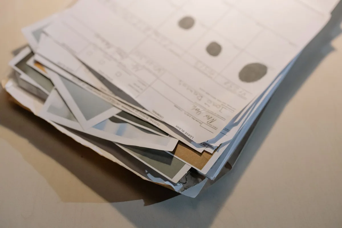 Two stacks of legal documents on a desk, comparing a quitclaim deed and a warranty deed